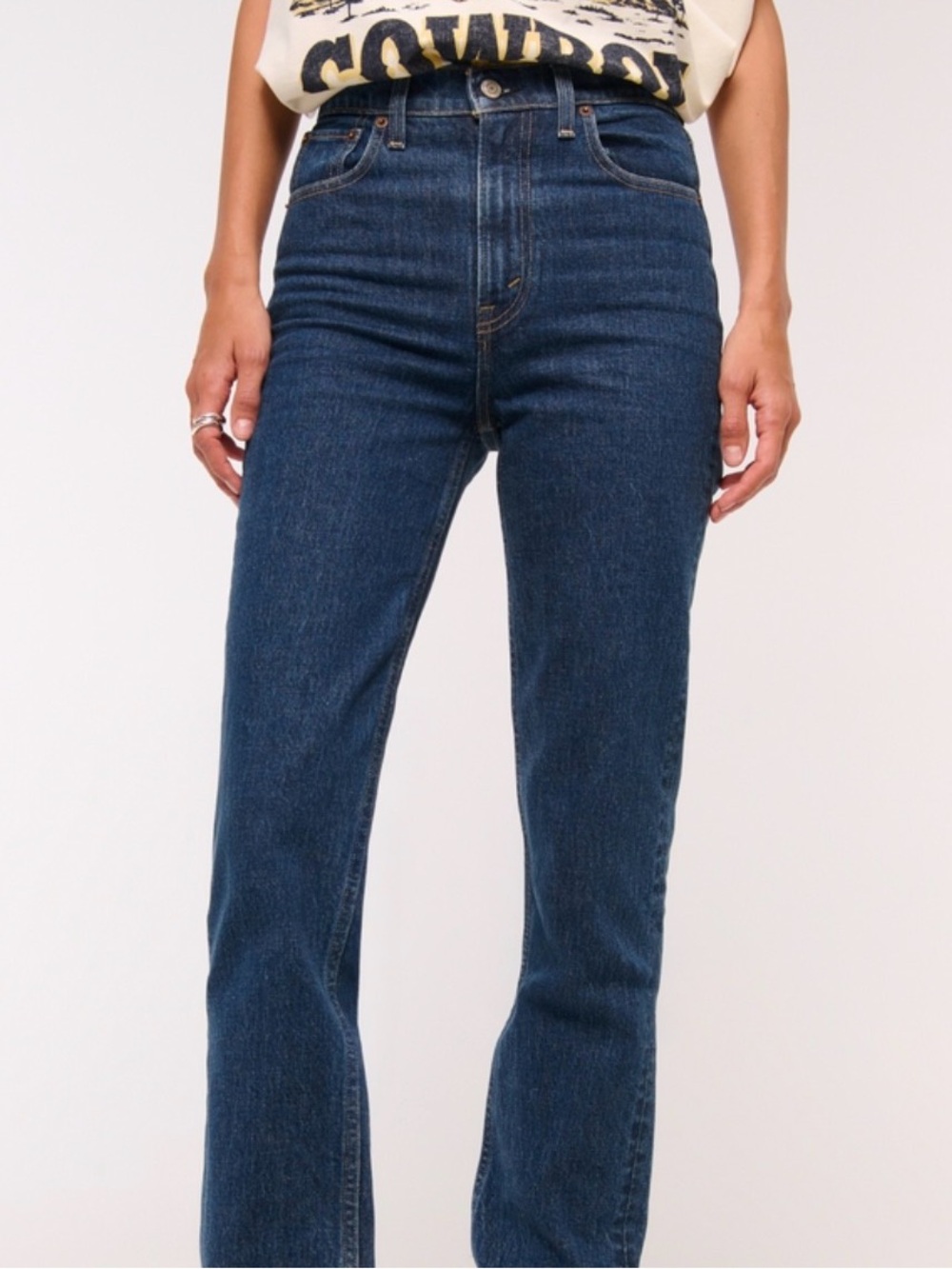 Abercrombie 90s Straight Ultra High Rise Jeans Dark Wash 27 Short
